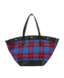 Camden Tartan Shopper, &pound;250, Handbags, Blue/Red/Tan, Fabric/Leather, Back view